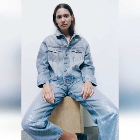 Zara Rhinestone Denim Jacket - Picture 6 of 6